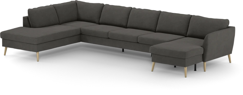 County - 4-sits soffa med divan vänster och schäslong höger - Brun