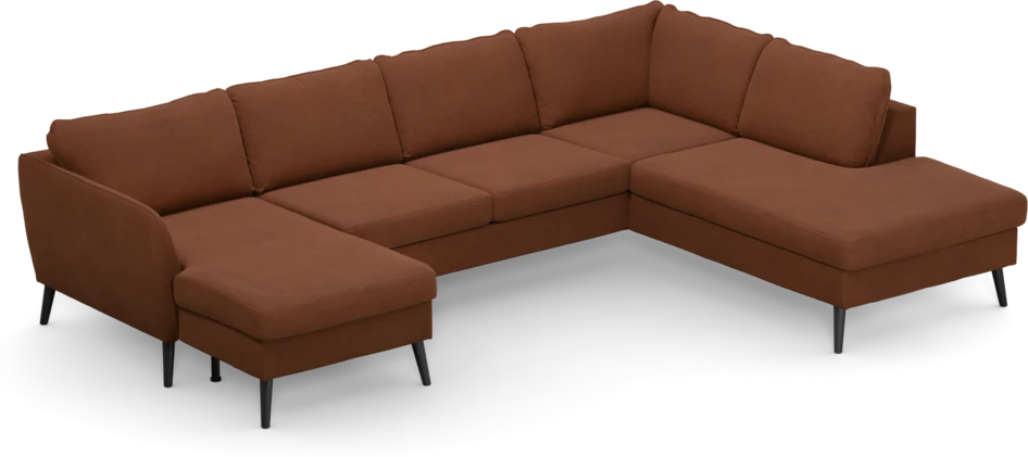 County - 3-sits soffa med schäslong vänster och divan höger - Orange