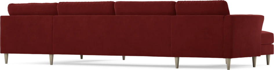 Bridge - 3-sits soffa med schäslong vänster och divan höger - Röd