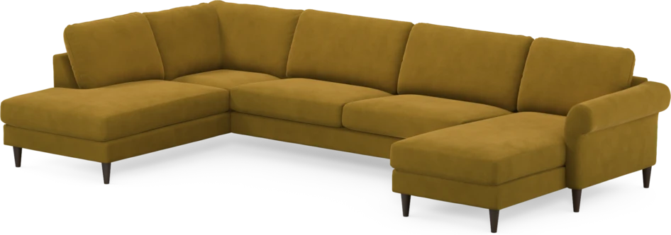Bridge - 3-sits soffa med divan vänster och schäslong höger - Gul