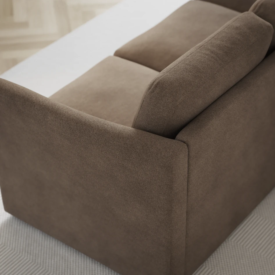 Öland - Bäddsoffa 3-sits, längsbäddad - Brun