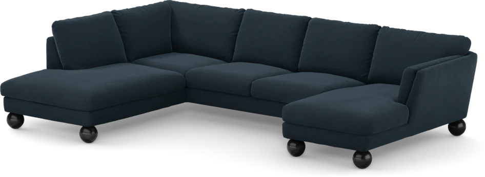 Madison - 2-sits soffa med divan vänster och schäslong höger - Blå