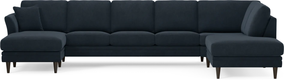 Eden - 3-sits soffa med schäslong vänster och divan höger - Blå