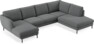 Madison Lux - 2-sits soffa med schäslong vänster och divan höger - Grå