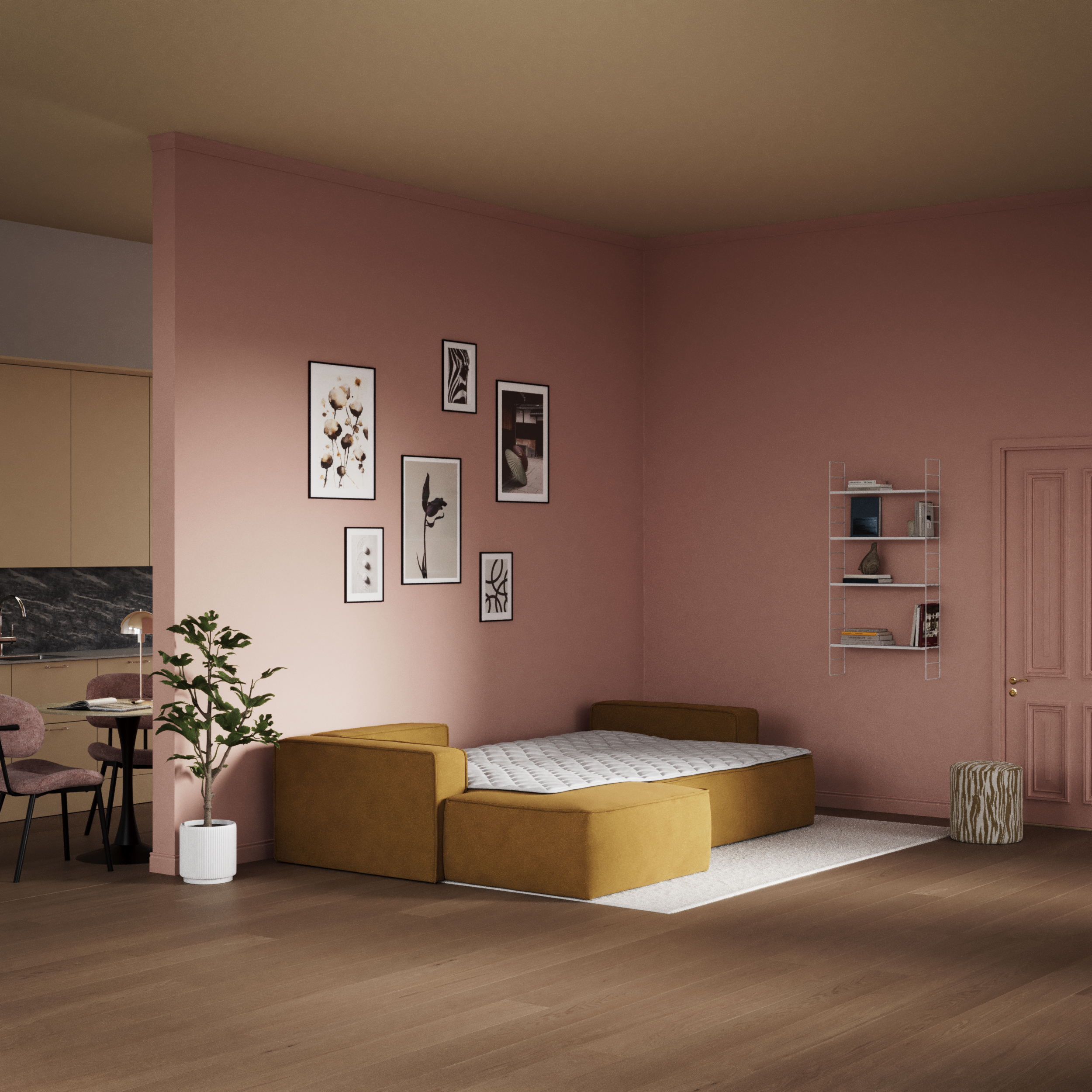 Ide - Bäddsoffa 3-sits med schäslong vänster - inspiration