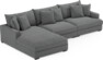 Rossi - 3-sits soffa med schäslong vänster - Grå