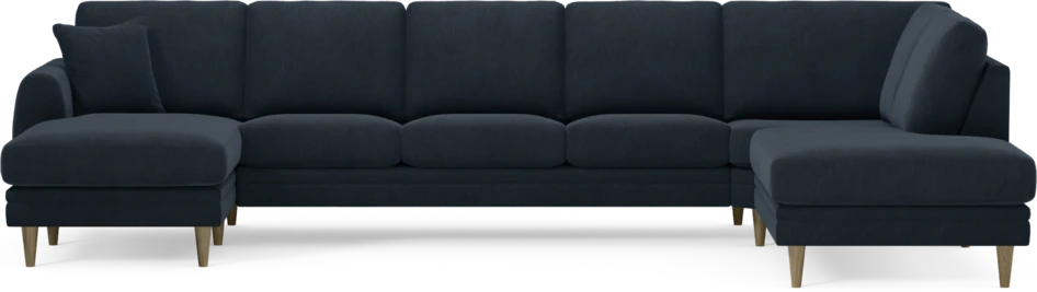 Eden - 3-sits soffa med schäslong vänster och divan höger - Blå