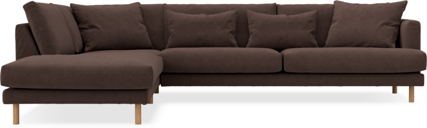 Harper - 3-sits soffa med divan vänster - Brun