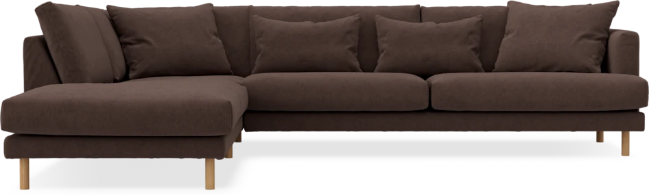 Harper - 3-sits soffa med divan vänster - Brun