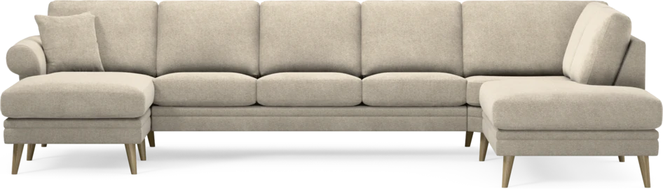 Eden - 3-sits soffa med schäslong vänster och divan höger - Beige