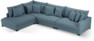 Rossi - 4-sits soffa med divan vänster - Blå