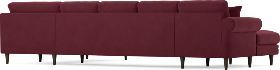 Eden - 3-sits soffa med schäslong vänster och divan höger - Röd