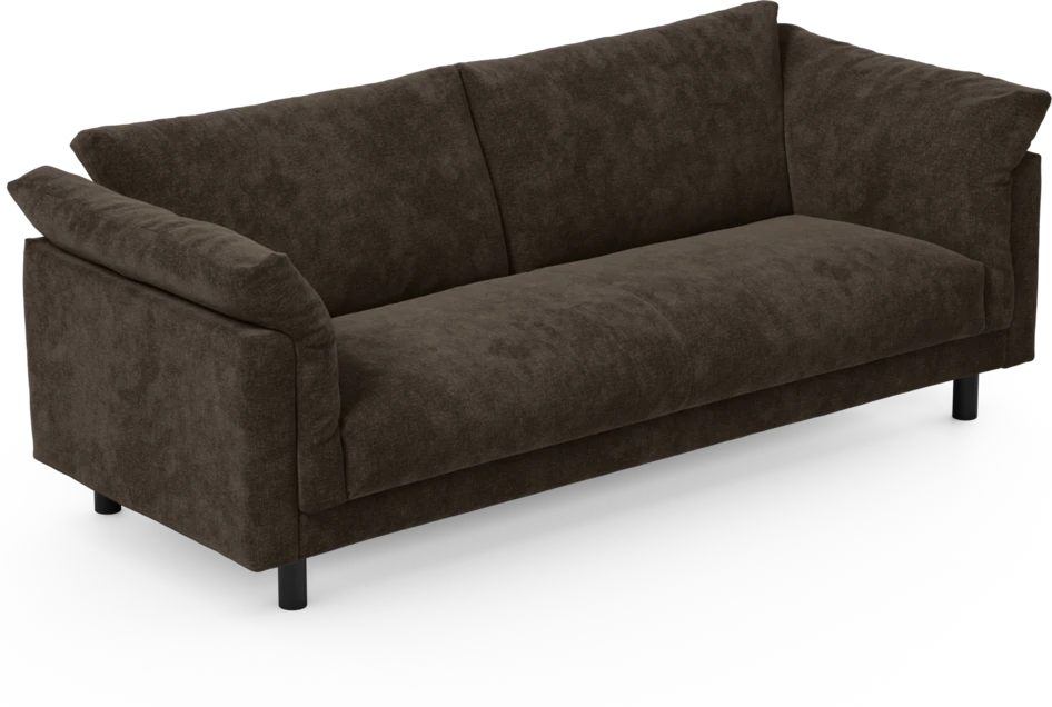 Cherrie - 3-sits soffa, hel dyna, fast klädsel - Brun