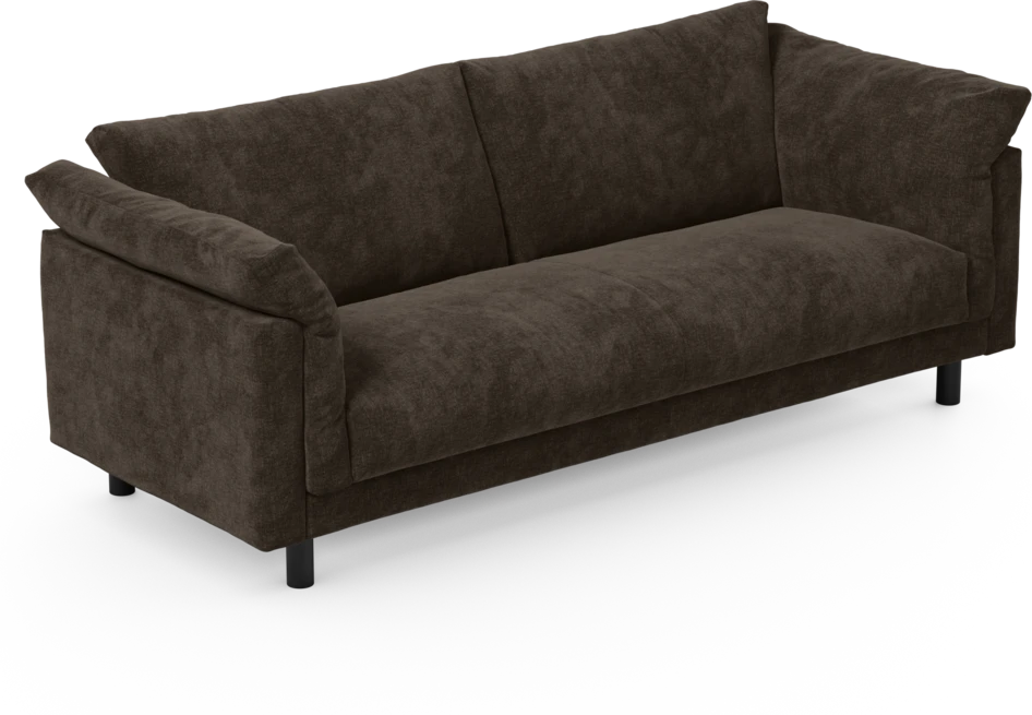 Cherrie - 3-sits soffa, hel dyna, fast klädsel - Brun