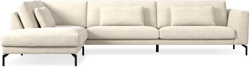 Willow - 4-sits soffa med divan vänster, fast klädsel - Beige