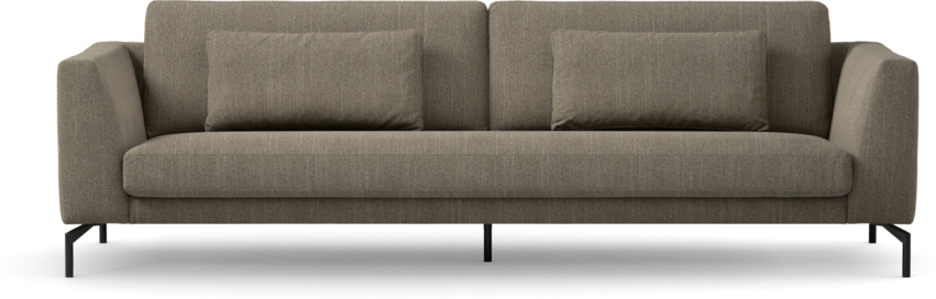 Willow - 4-sits soffa, hel dyna, fast klädsel - Brun
