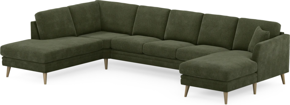Eden - 3-sits soffa med divan vänster och schäslong höger - Grön