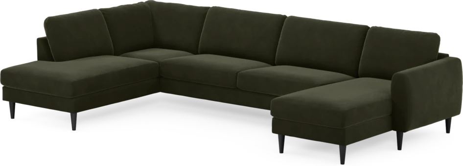 Bridge - 3-sits soffa med divan vänster och schäslong höger - Grön