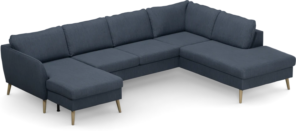 County - 3-sits soffa med schäslong vänster och divan höger - Blå