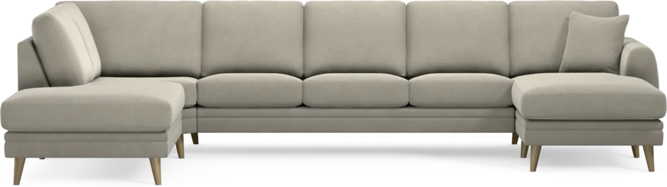Eden - 3-sits soffa med divan vänster och schäslong höger - Brun