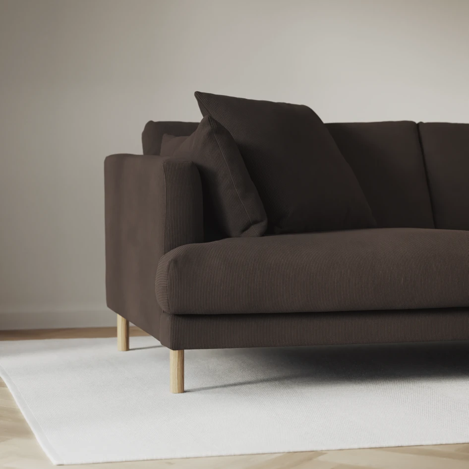 Harper - 3-sits soffa, hel dyna - Brun