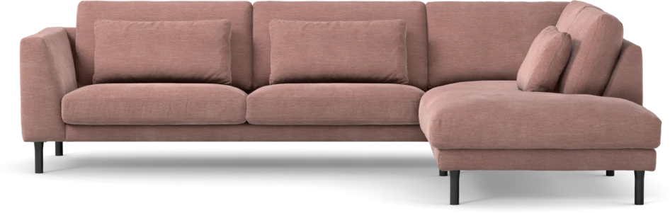 Willow - 3-sits soffa med divan höger, fast klädsel - Rosa