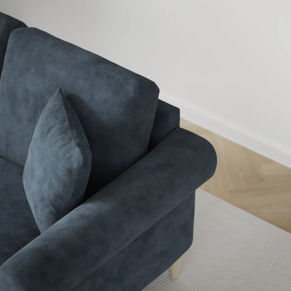 Eden - 3-sits soffa med divan vänster och schäslong höger - Blå