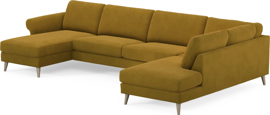 Bridge - 3-sits soffa med schäslong vänster och divan höger - Gul