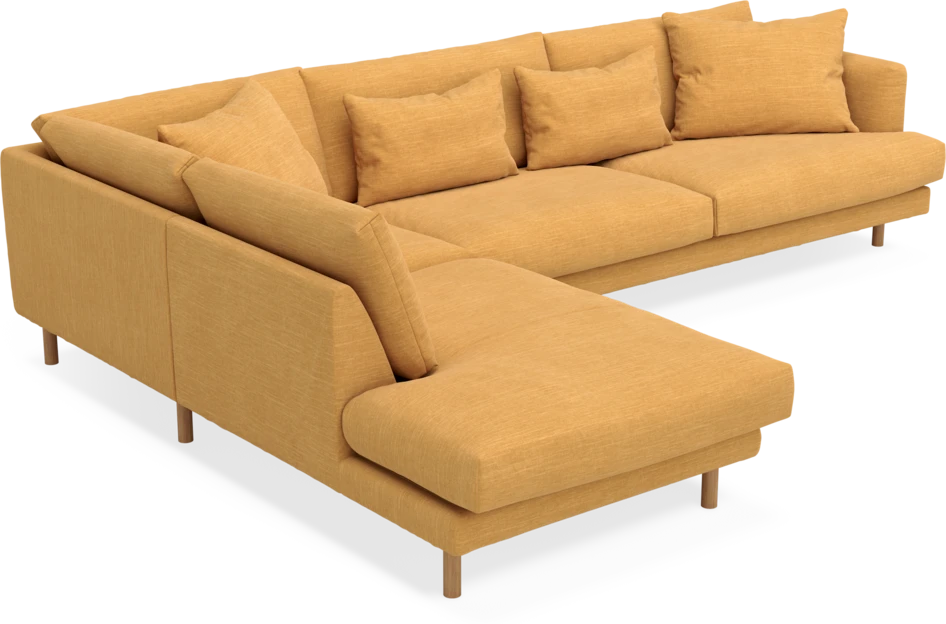 Harper - 3-sits soffa med divan vänster - Gul