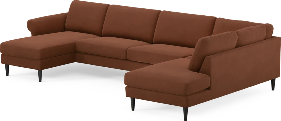 Bridge - 3-sits soffa med schäslong vänster och divan höger - Orange