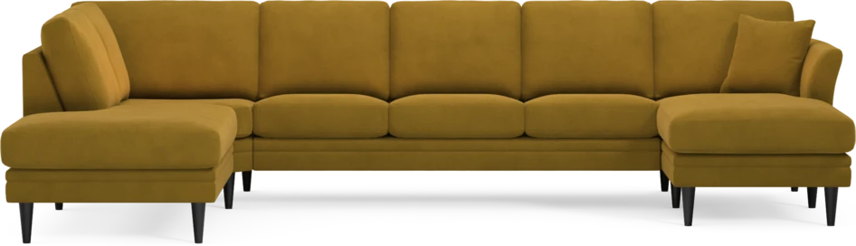 Eden - 3-sits soffa med divan vänster och schäslong höger - Gul