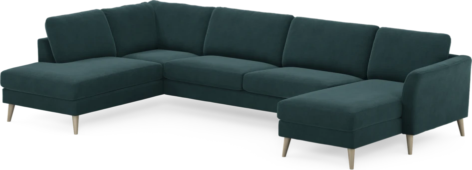 Bridge - 3-sits soffa med divan vänster och schäslong höger - Blå