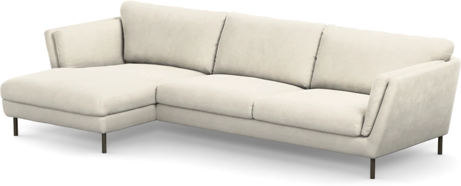Madison Lux - 3-sits soffa med schäslong vänster - Vit