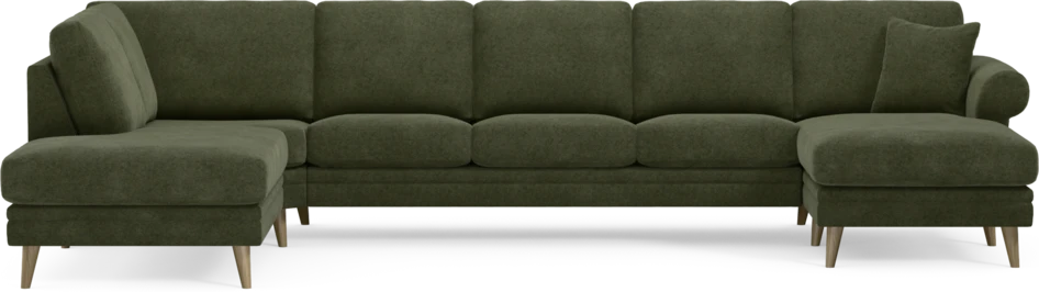 Eden - 3-sits soffa med divan vänster och schäslong höger - Grön