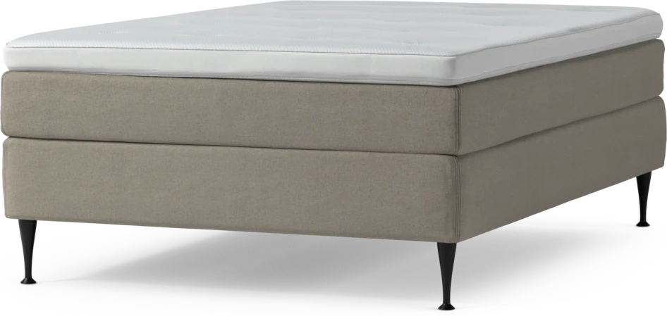 Delux Sense - Kontinentalsäng, enkelsäng 140 cm med bäddmadrass och sängben - Beige