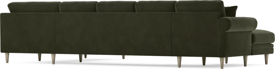 Eden - 3-sits soffa med schäslong vänster och divan höger - Grön