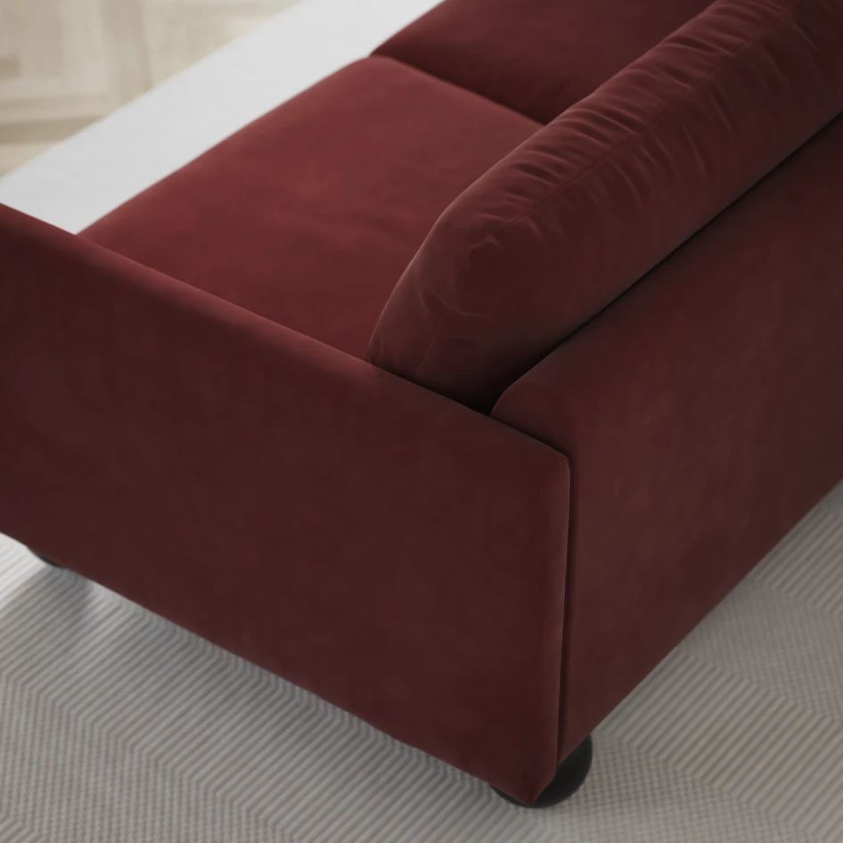 Madison - 2-sits soffa med divan höger - Rosa