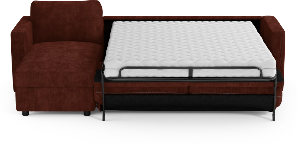 Lindö - Bäddsoffa 2,5-sits med schäslong, vändbar - Röd