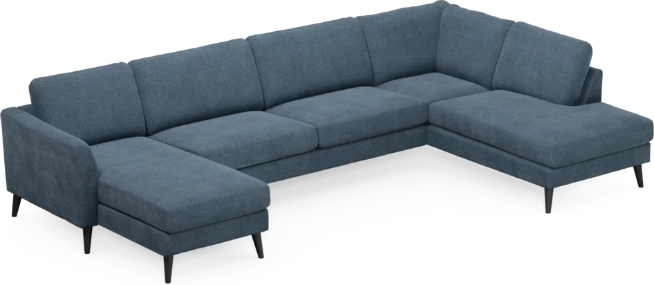 Bridge - 3-sits soffa med schäslong vänster och divan höger - Blå
