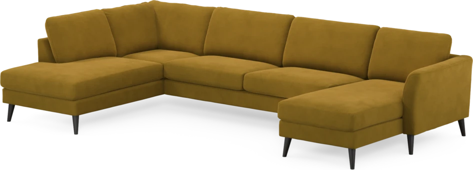 Bridge - 3-sits soffa med divan vänster och schäslong höger - Gul