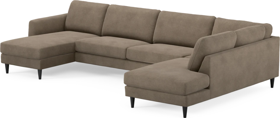 Bridge - 3-sits soffa med schäslong vänster och divan höger - Brun