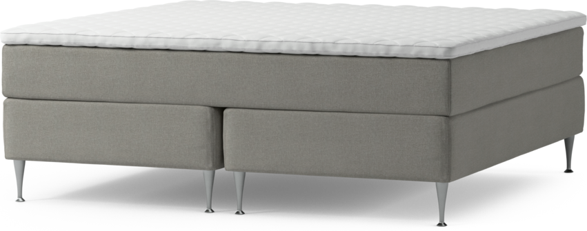 Delux Exclusive - Kontinentalsäng, dubbelsäng med bäddmadrass och sängben - Grå
