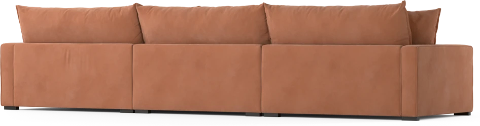 Rossi - 4-sits soffa med schäslong XL höger - Orange