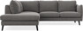 Madison - 2-sits soffa med divan vänster - Brun