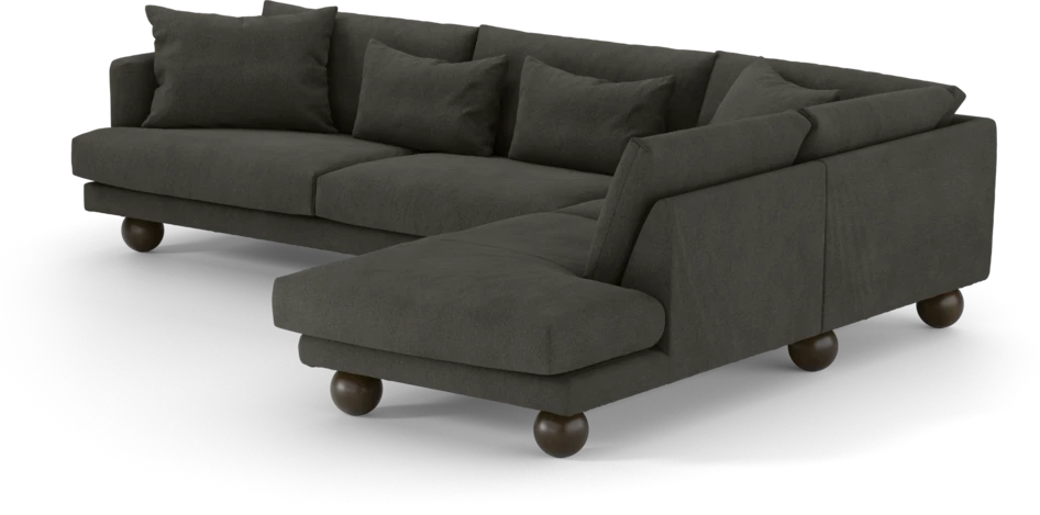 Harper - 3-sits soffa med divan höger - Grå