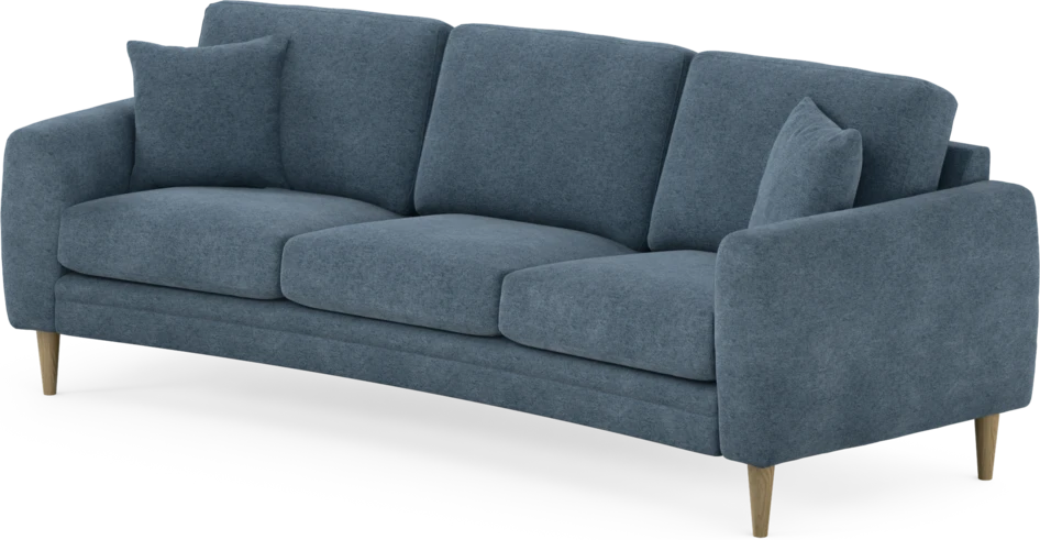 Eden - 3-sits soffa svängd - Blå