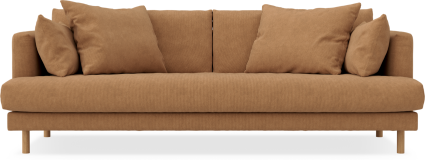 Harper - 3-sits soffa, hel dyna - Gul