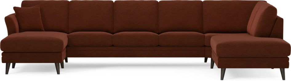 Eden - 3-sits soffa med schäslong vänster och divan höger - Orange