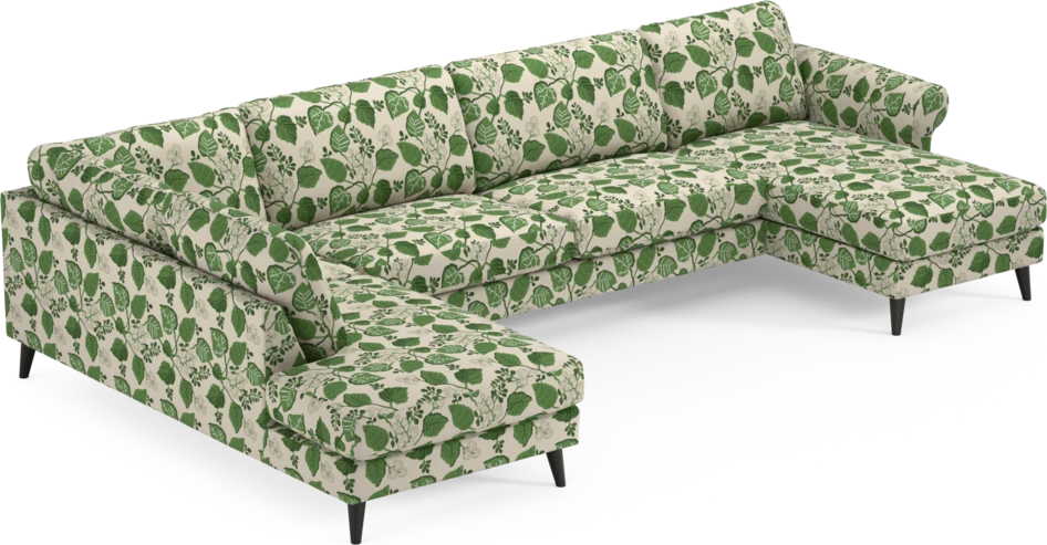 Bridge - 3-sits soffa med divan vänster och schäslong höger - Grön