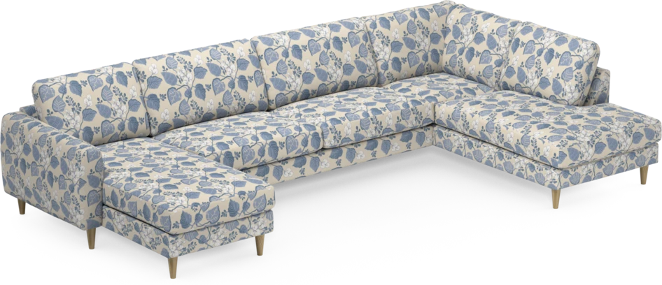 Bridge - 3-sits soffa med schäslong vänster och divan höger - Blå